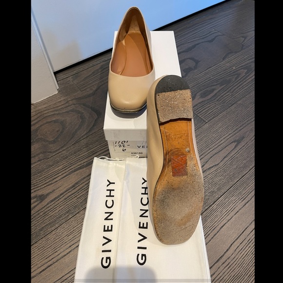 Givenchy Beige Camel All Leather Ballet Flats Size 36 - Picture 2 of 5